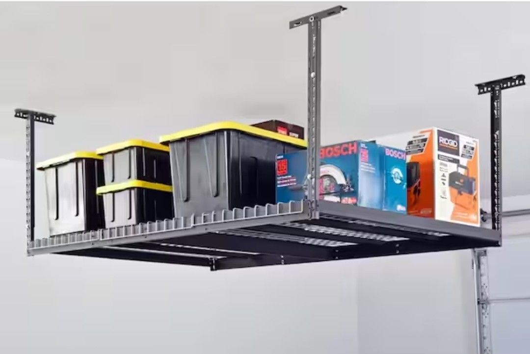 Husky Adjustable Height Garage Overhead Ceiling Storage Rack 