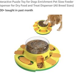 Interactive Puzzle Toy for Dogs Enrichment Pet Slow Feeder Dispenser for Dry Food and Treat Dispenser (All Breed Sizes)