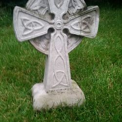 Celtic Cross Cement Garden Sculpture