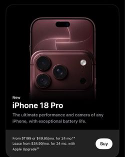 Apple iPhone 18 Pro unlocked sealed 256gb