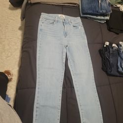 PAIGE Size 27 Light Wash Cut Off At The Bottom Jeans