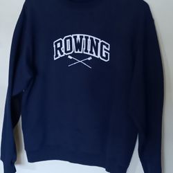 Vintage Sew Sporty Rowing Embroidered Sweatshirt Size Medium 