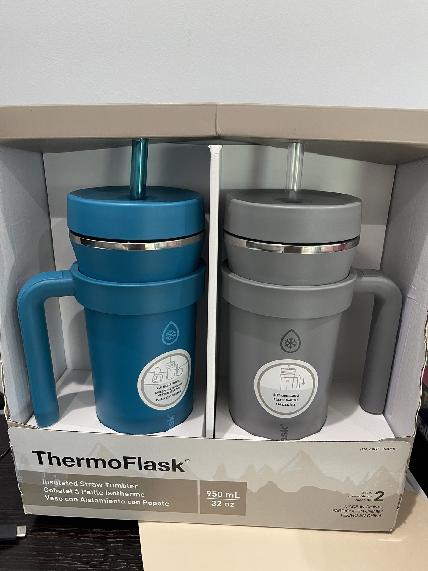 ThermoFlask Insulated Straw Tumbler -pack of 2
