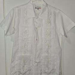 Guayabera Mexican Wedding Shirt For Kids