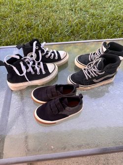 3 Pairs Kids Black Sneakers bundle