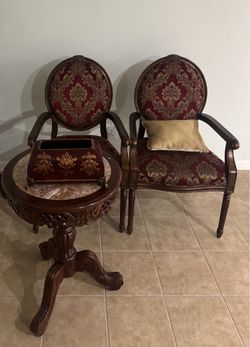 Accent chairs and table set of 4