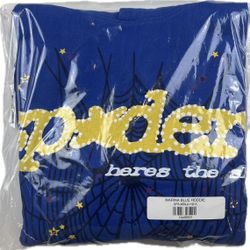 SP5DER WORLDWIDE BLUE/YELLOW HOODIE