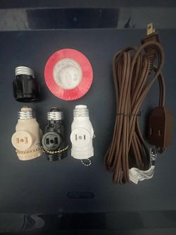 Electrical Accessories Bundle – Lamp Socket Adapters, Extension Cord, Tape