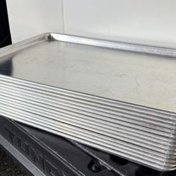 14 Industrial Commercial Aluminum Baking Tray Pans - 26" x 18" x 1" Used