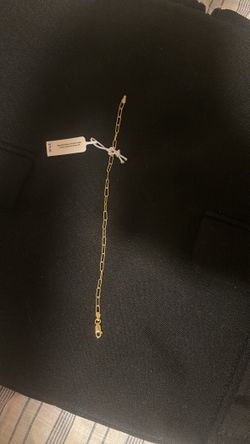 24k Gold plated Small Paperclip texture link Bracelet( La Pick Up)