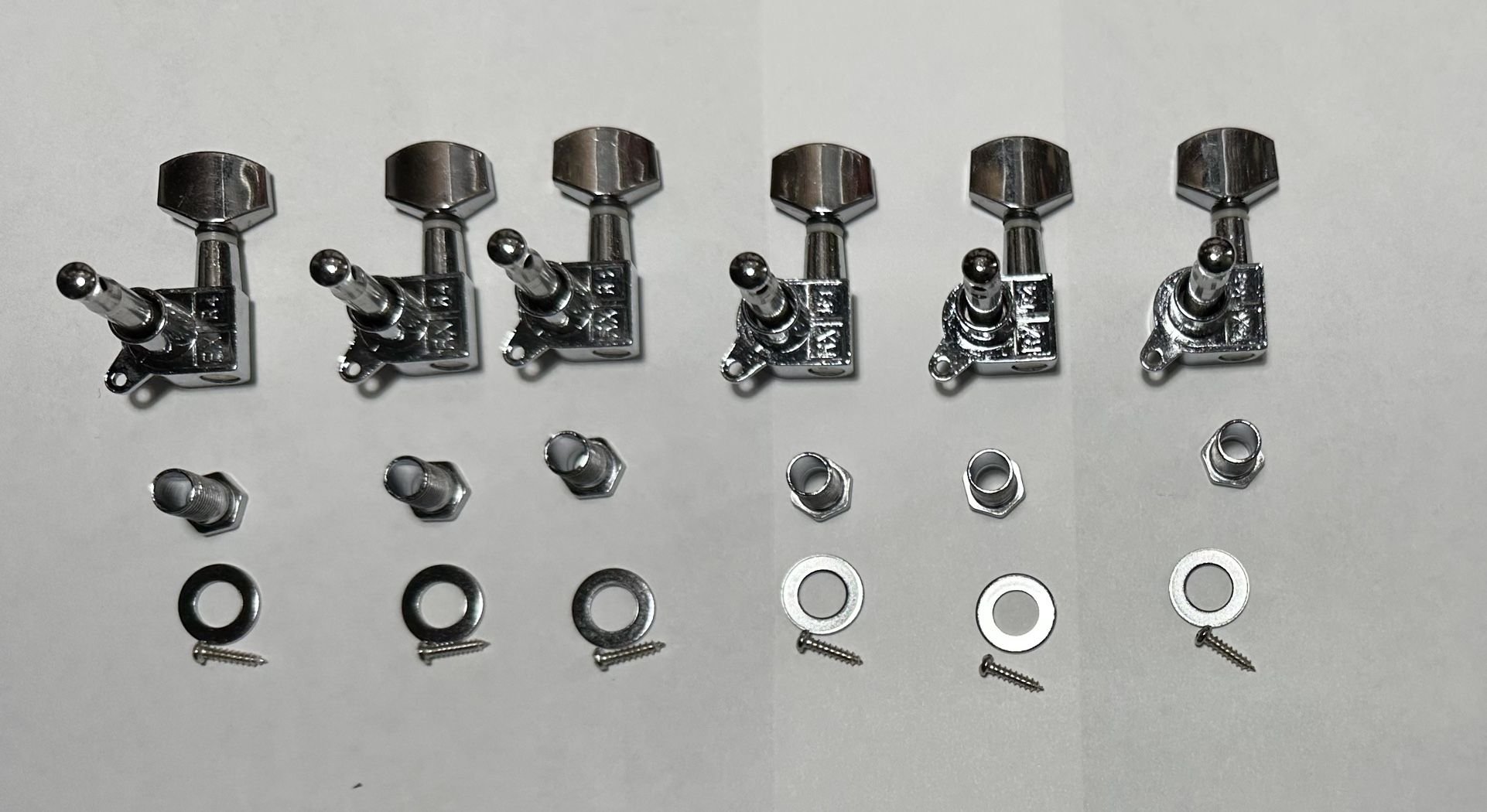 6 In-Line Tuners For Guitar - Chrome