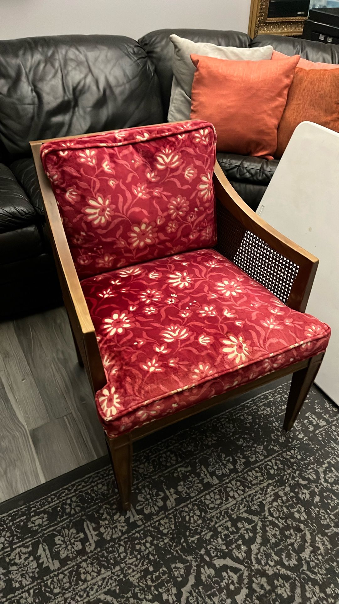 Rare Red Cushioned Weave Chair