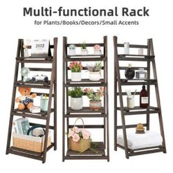 Brand New 45" Wood Foldable Multifunction Ladder Shelf 