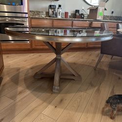 Modern Sleek 56 Inch Round Table 