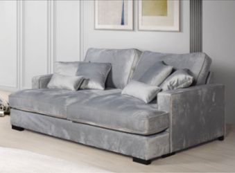Large gray comfortable soft love seat