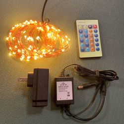 33 Feet Copper Led String Lights With Remote
