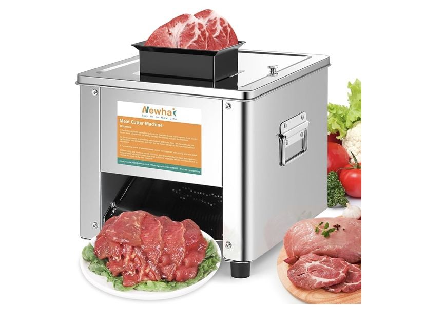 Newhai 850W Meat Cutter Cutting Machine 15mm Electric Meat Slicer Shredded Machine 