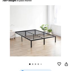 Olee Sleep 18 Inch King Size Black Platform Bed Frame Heavy Duty Steel