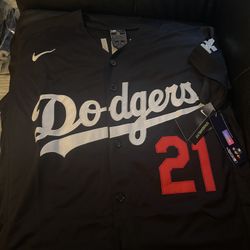 LA Dodgers Mens Walker Buehler Black Jerseys