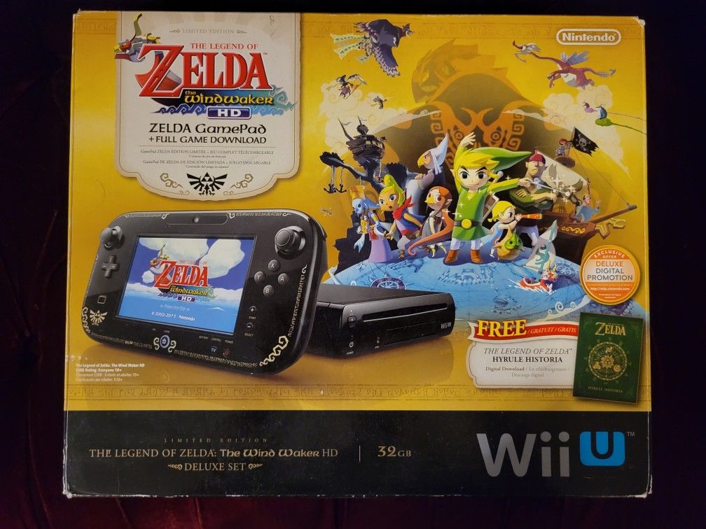 Nintendo Wii U Zelda Windwaker Edition The Legend Of Zelda Windwaker CIB Complete Like New