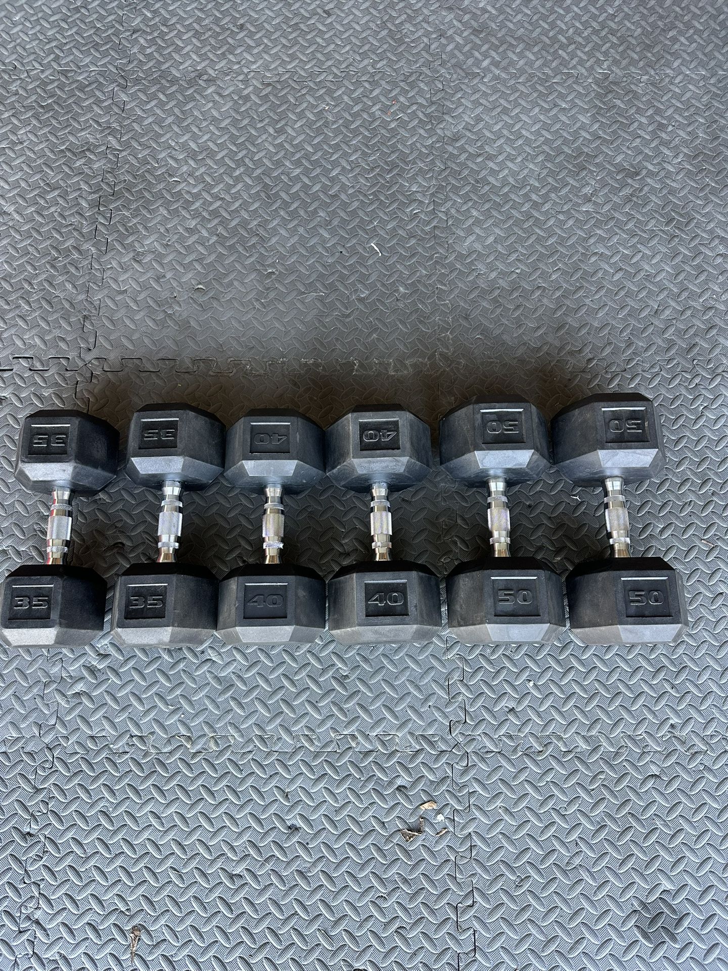 Rubber Hex Dumbbells