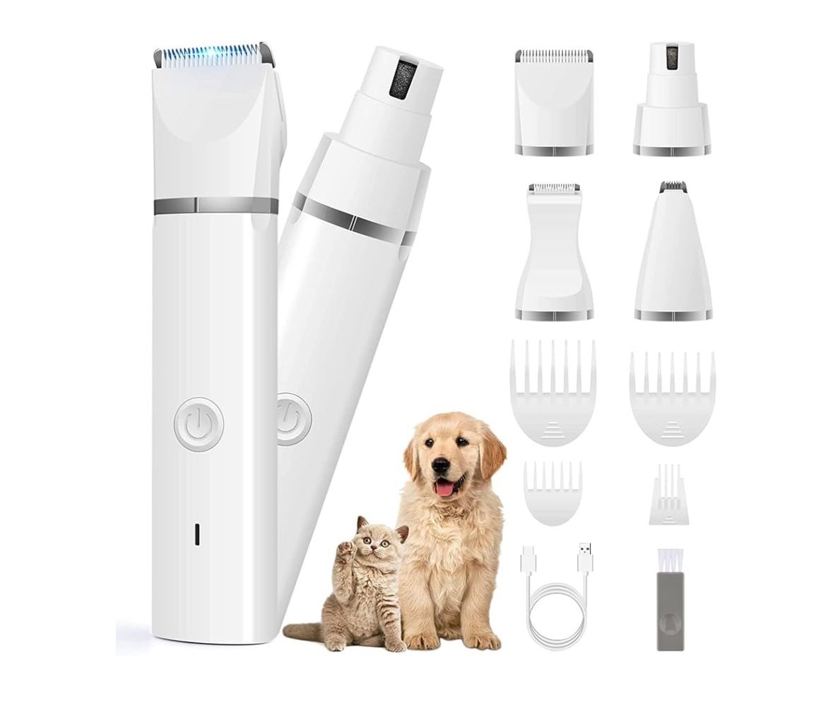 Pet Grooming Kit – Low Noise Clippers, Trimmer & Grinder, Cordless & Rechargeable