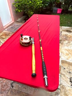 Peetz 6” Vintage Salmon Brass and Mahogany Reel With Custom Rod