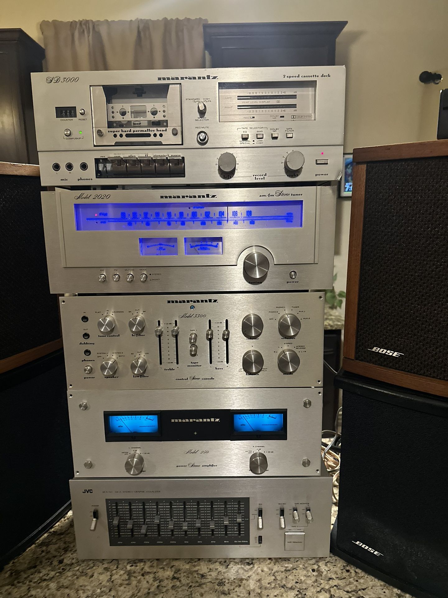 Marantz Stereo Stack With JVC Equal