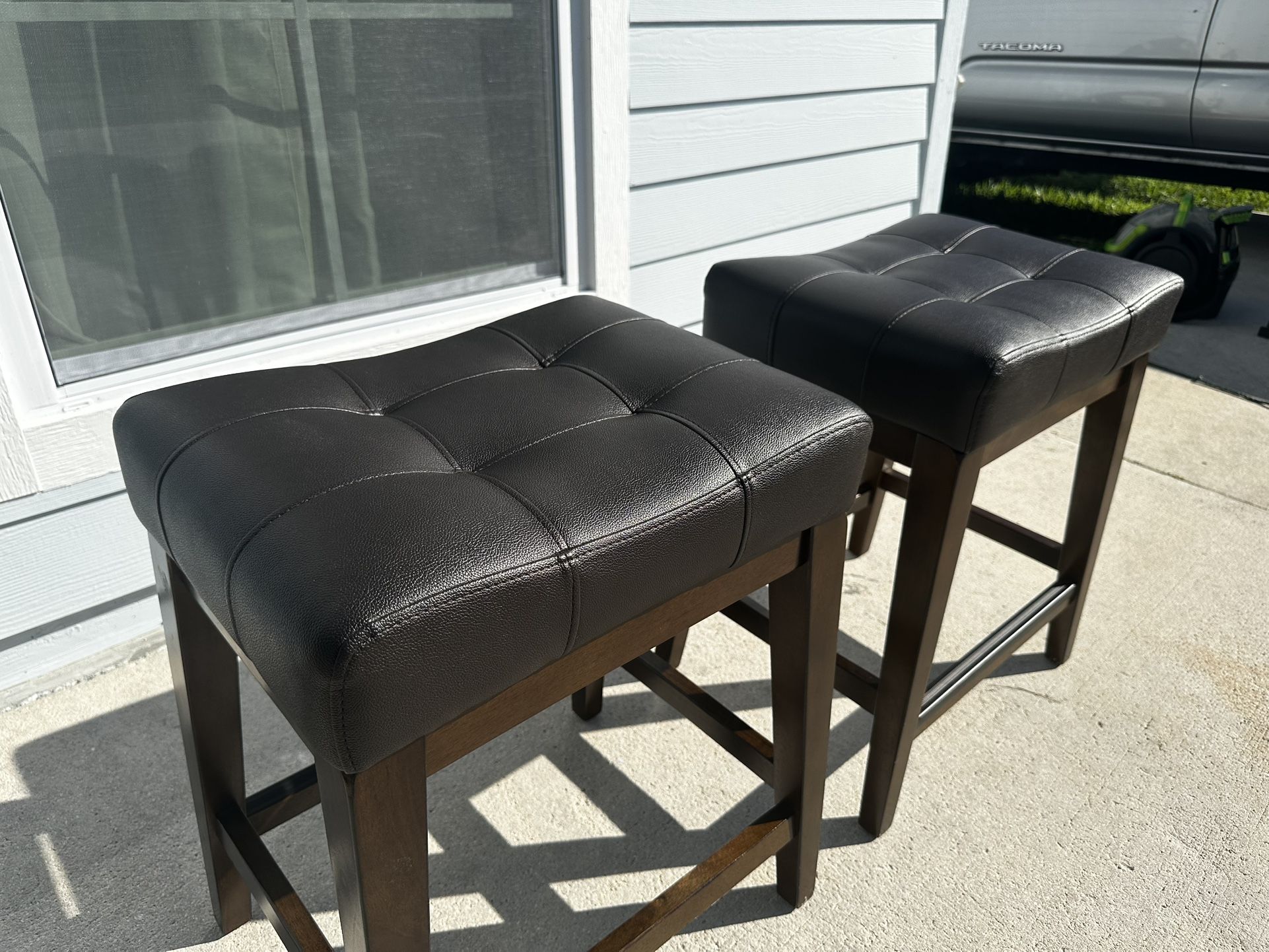 Brown Leather Barstools