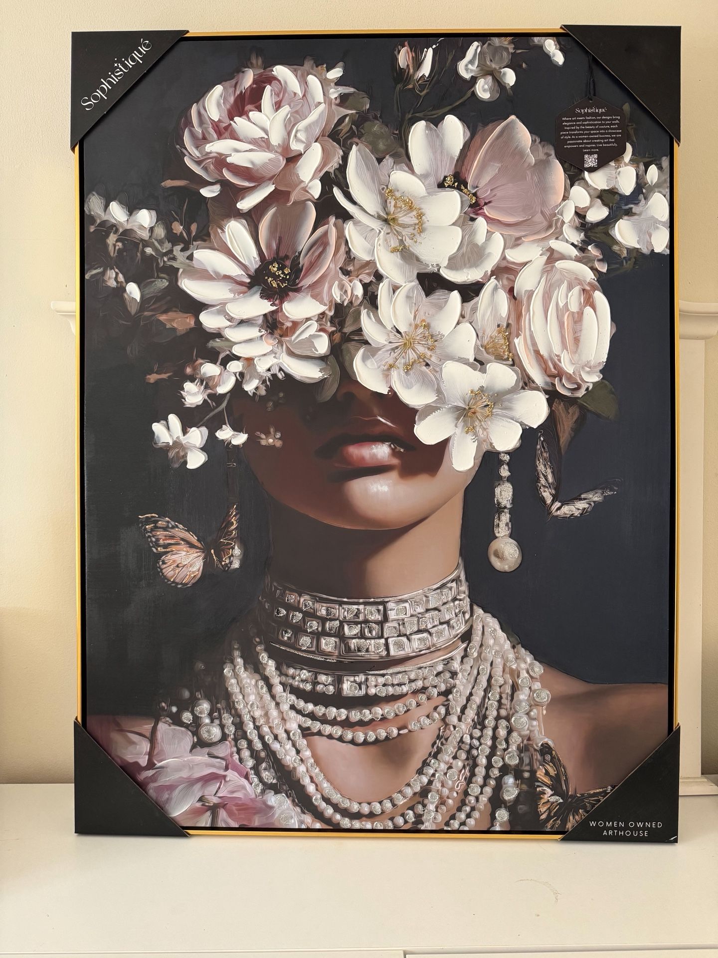 Luxury Floral art, Oil Painting, Modern home decoration, Peonies, Floral Woman Canvas Wall Art