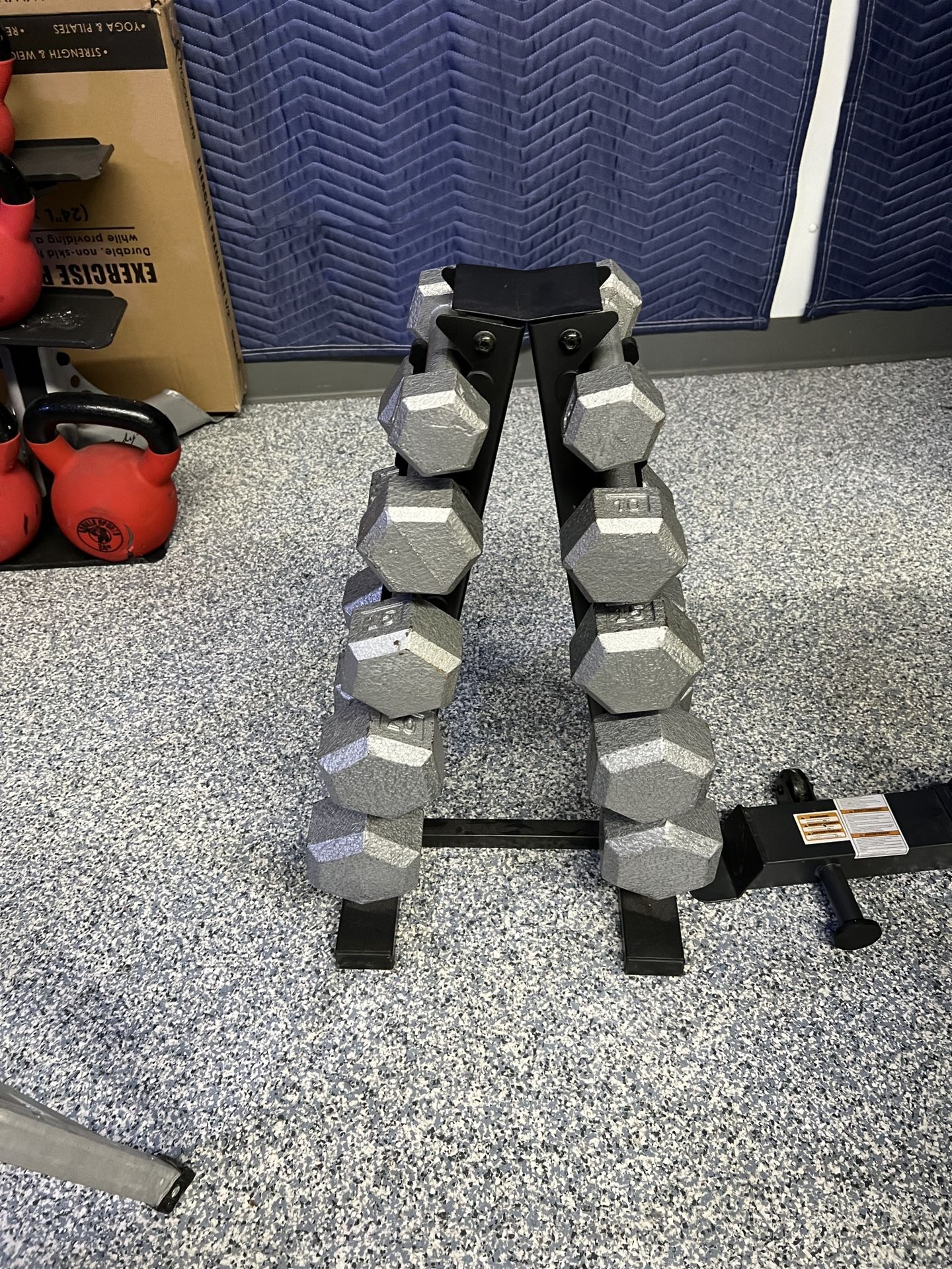 Champion Barbell Solid Hex Dumbbell Set w/ Rack