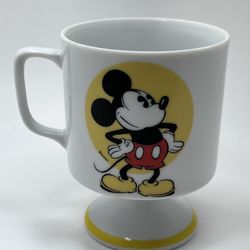Walt Disney Productions Japan Mickey Mouse Footed Coffee Mug Cup Vintage 1970s