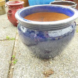 Large Ceramic Pot - Navy Color