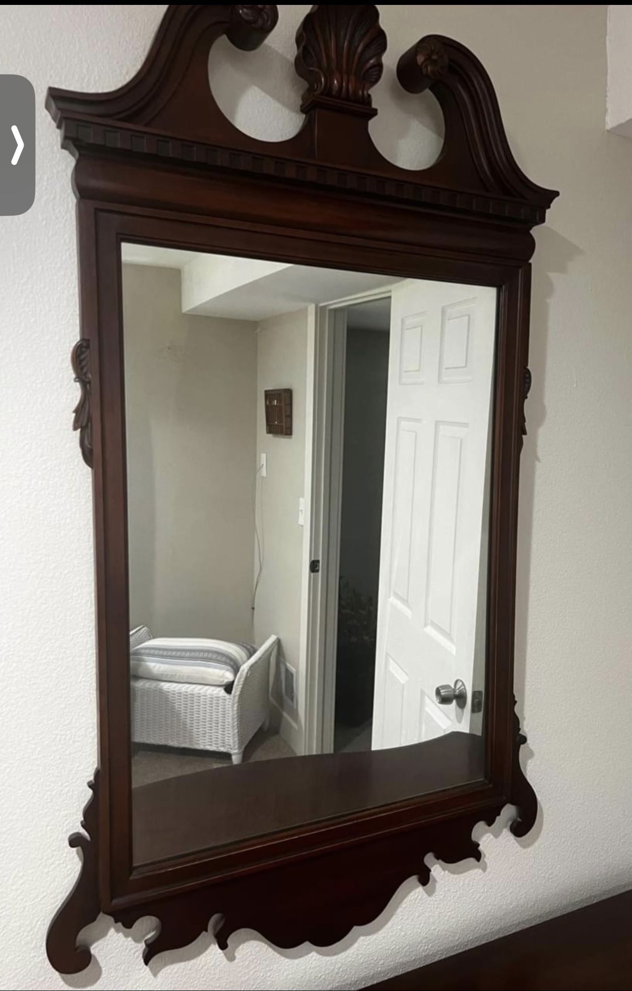 1900 Chippendale Mahogany Wall Mirror