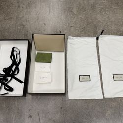 Gucci Authentic Shoe Box Set – Box, Dust Bags, Ribbon, Cards – Original Packaging