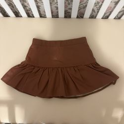 Brown Leather Skirt