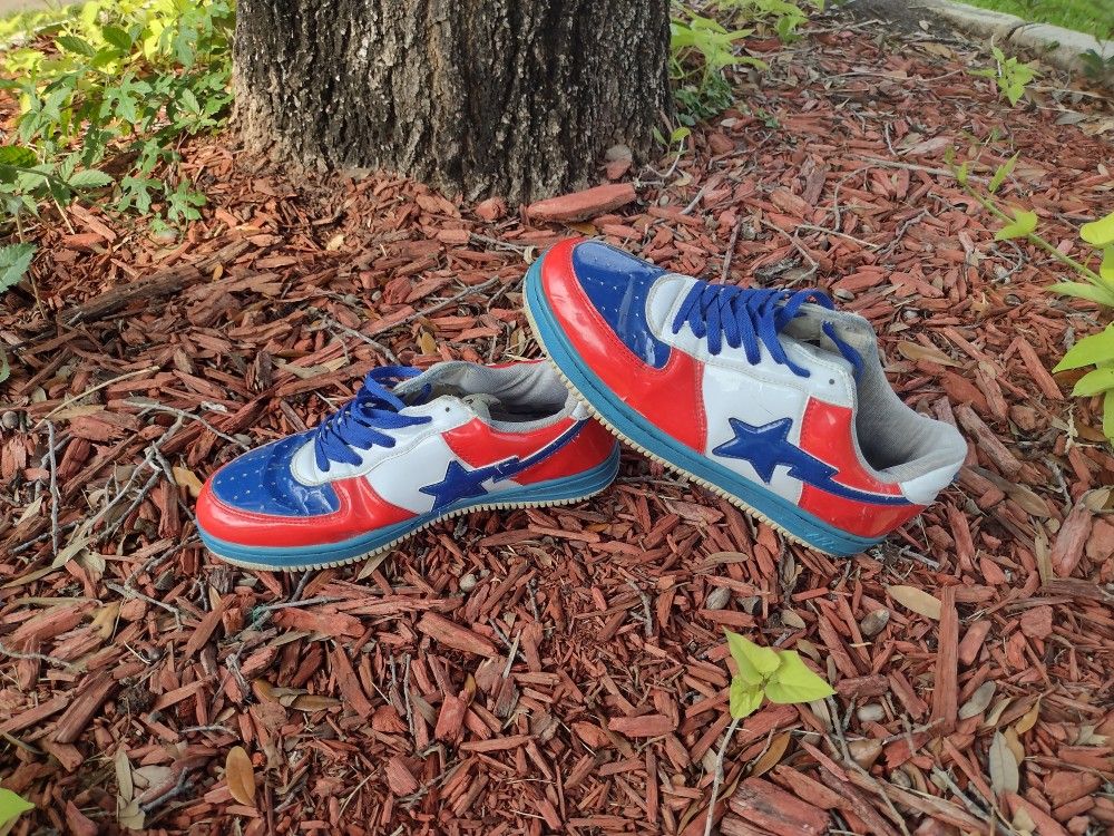 2001 Bapesta Bathing APE Sneaker Red White Blue
