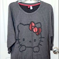 H&M Hello Kitty Oversized Gray Sweatshirt Size M/L