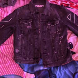 Off White Large Dark Grey Jean Jacket