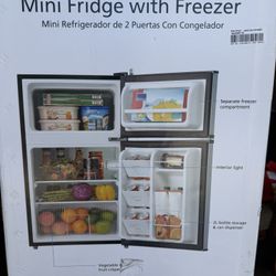 Mini Fridge With Freezer Two Doors New 