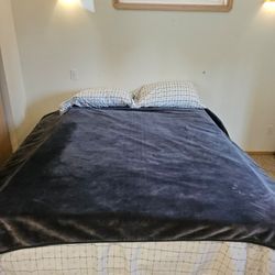 King size bed with frame barely used