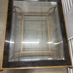 Vintage Glass Coffee Table (1999) - Faux Stone Look