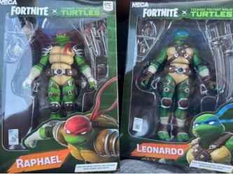 NECA Fortnite x Teenage Mutant Ninja Turtles Leonardo and Raphael Action Figures
