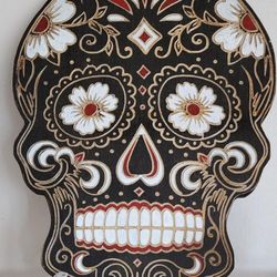 💀 Sugar Skull  - Dia de Muertos- Day of the Dead- Wall Hanging - Art - Display - Halloween 🎃 Goth Cottagecore 