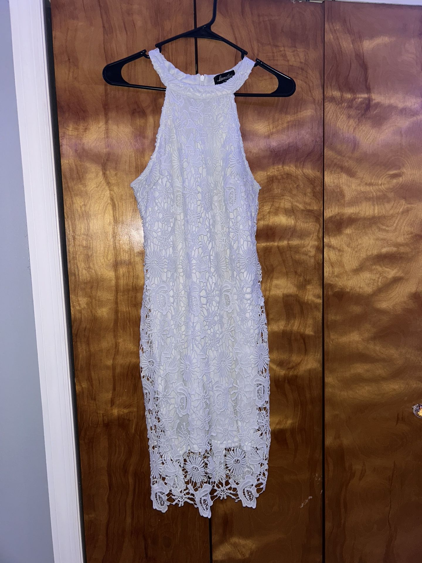 White Floral Design Dress