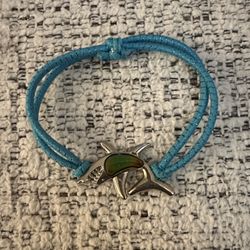 Blue Dolphin Bracelet with Silver Accents