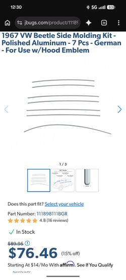 Vw bug chrome trim