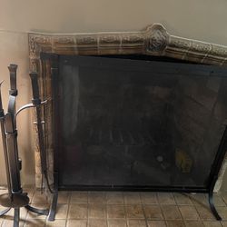 Fire Place Screen And Tools 