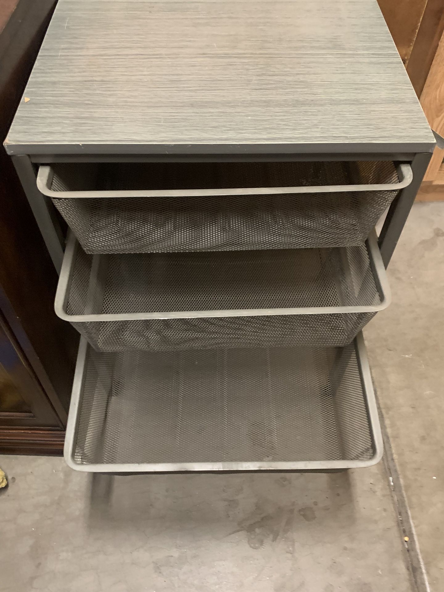 Mesh 3 Drawer Storage Cabinet