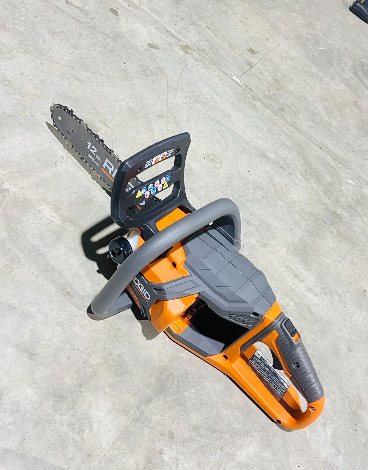 RIDGID 18V Brushless 12 in. Electric Battery Chainsaw (Tool Only)